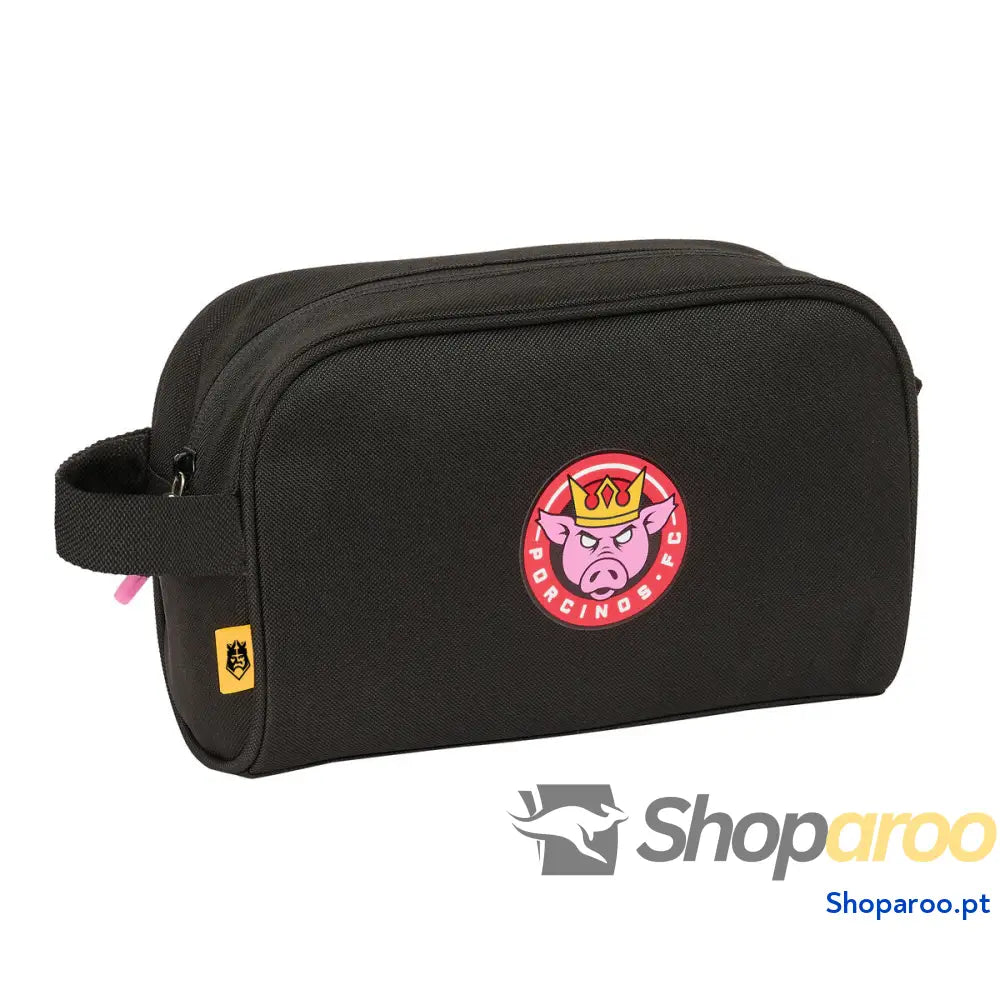 Nécessaire de Viagem Kings League Porcinos Preto 24 x 15 x 10 cm