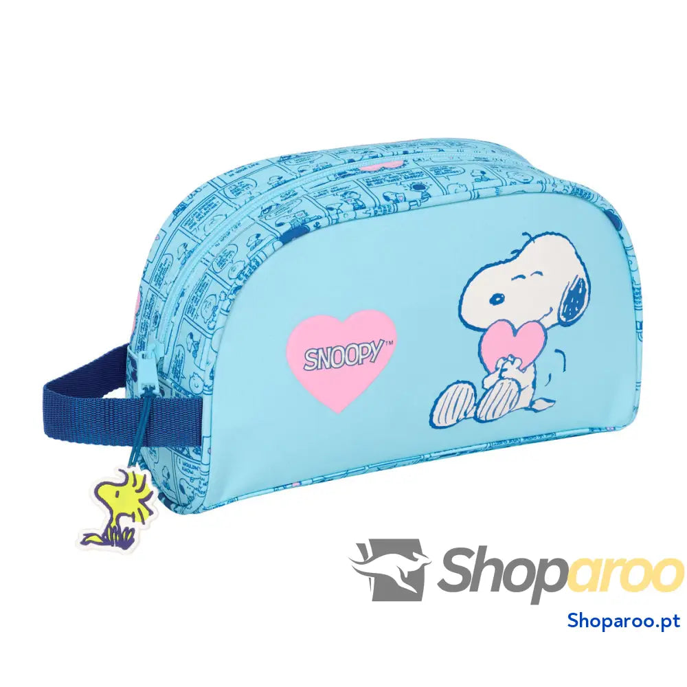 Nécessaire de Viagem Snoopy Love Azul Claro 26 x 16 x 9 cm