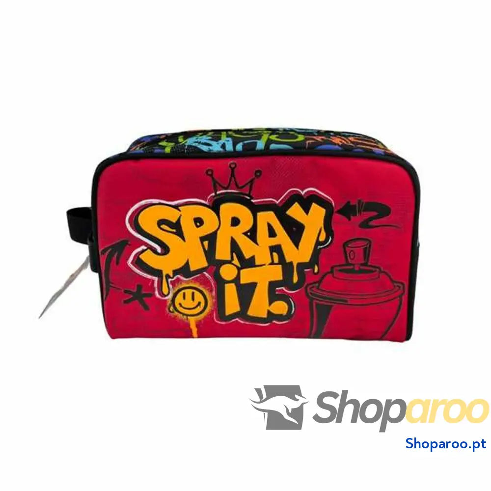 Nécessaire de Viagem Toybags Grafitti Vermelho 15 x 25 x 11 cm