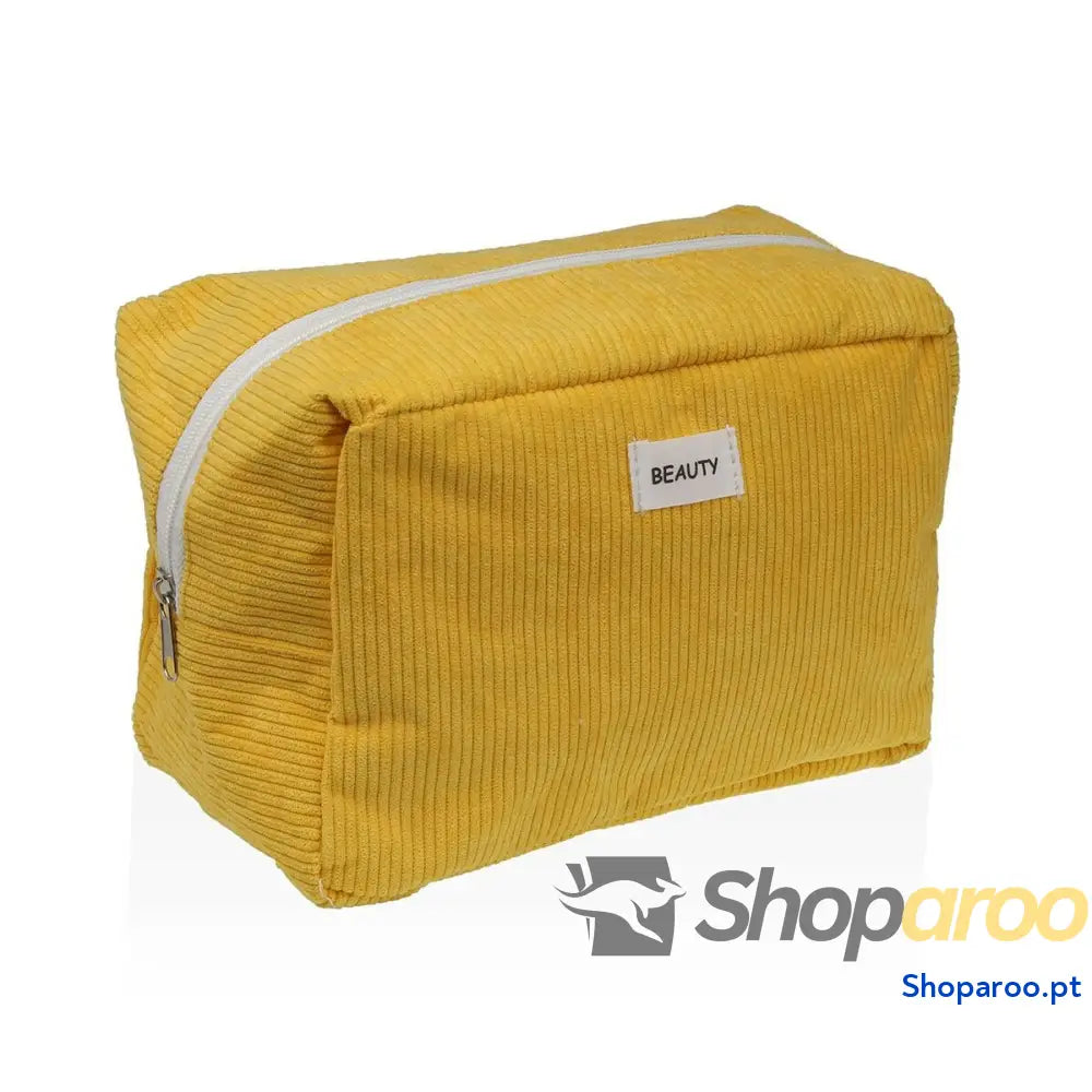 Nécessaire de Viagem Versa Corduroy Amarelo 12 x 16 x 24 cm