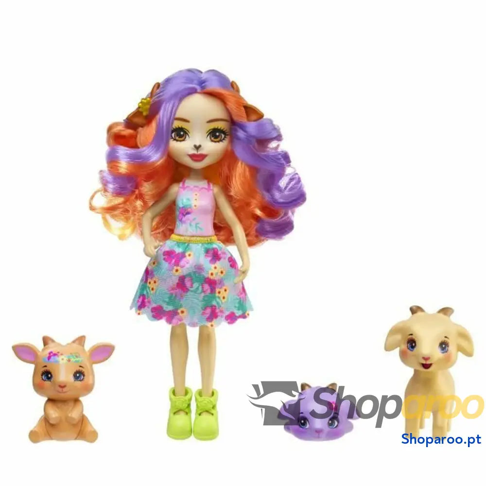 Nenuco com Acessórios Enchantimals Golita Goat Family