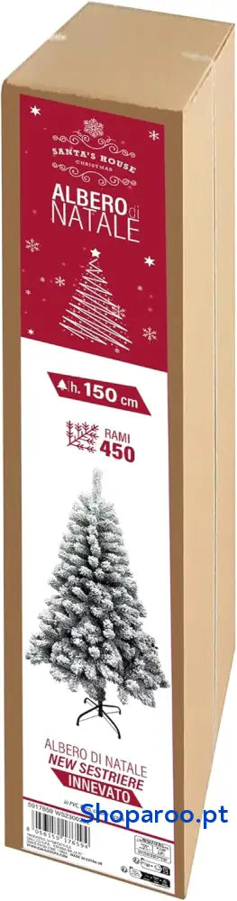 New Sestriere Santa’s House Árvore de Natal com neve 450 ramos 150 cm altura
