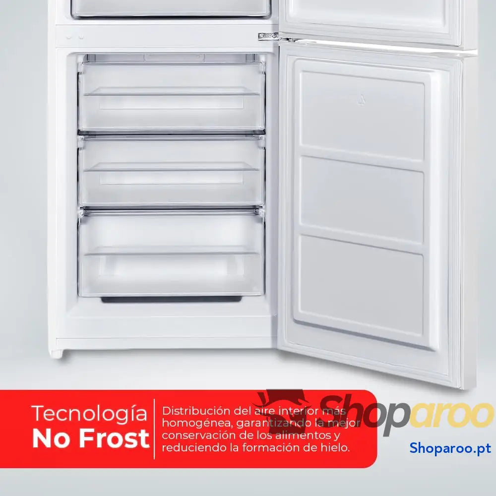 NILSON Frigorífico Combi Branco 2 Portas. NC185600ENF Capacidade 293 Litros No Frost Multi Air Flow Baixo Nível Sonoro