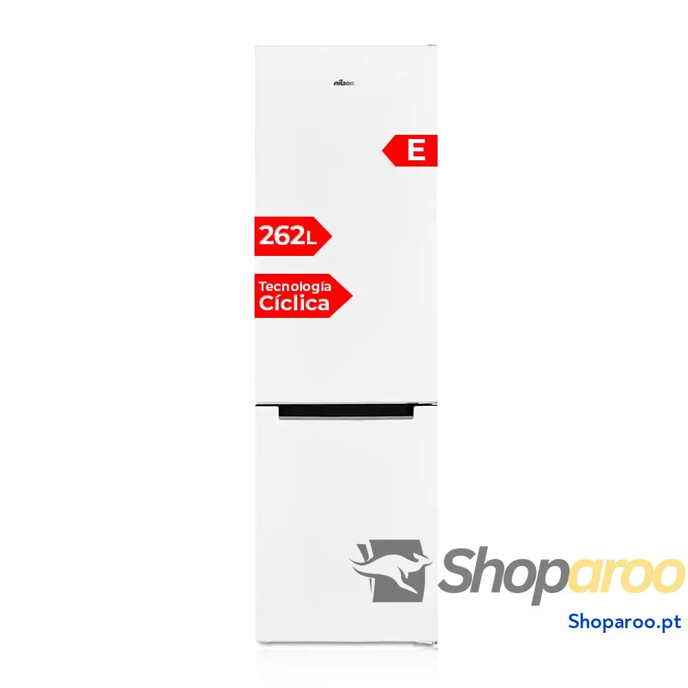NILSON Frigorífico Combi Branco 2 Portas. NC185600ENF Capacidade 293 Litros No Frost Multi Air Flow Baixo Nível Sonoro