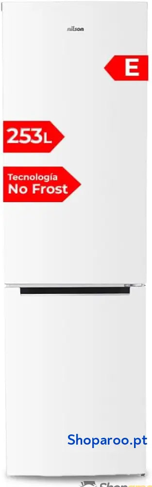 NILSON Frigorífico combinado branco 2 portas. NC185500ENF Capacidade de 253 litros sem rost Multi Air Flow baixo nível