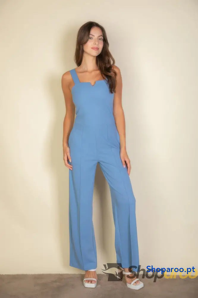 Notched Neck Cami Jumpsuit