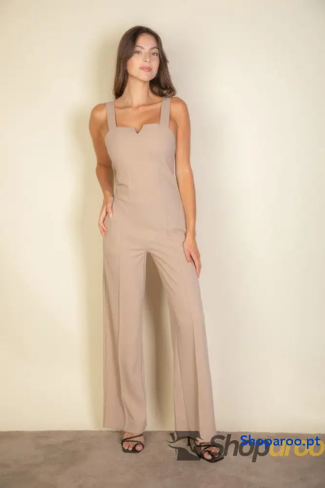 Notched Neck Cami Jumpsuit