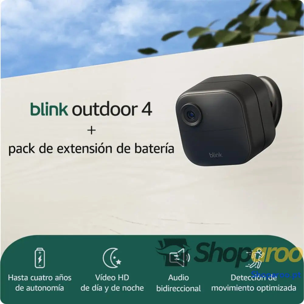 Nova Blink Outdoor 4: câmara de segurança HD inteligente sem fios 2 anos autonomia deteção movimento otimizada