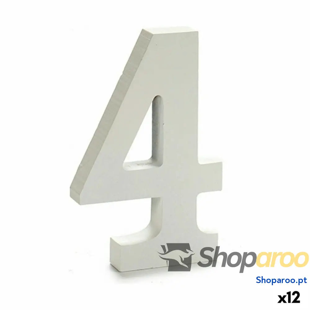 Número Pincello 4 Branco 1,8 x 21 17 cm (12 Unidades)