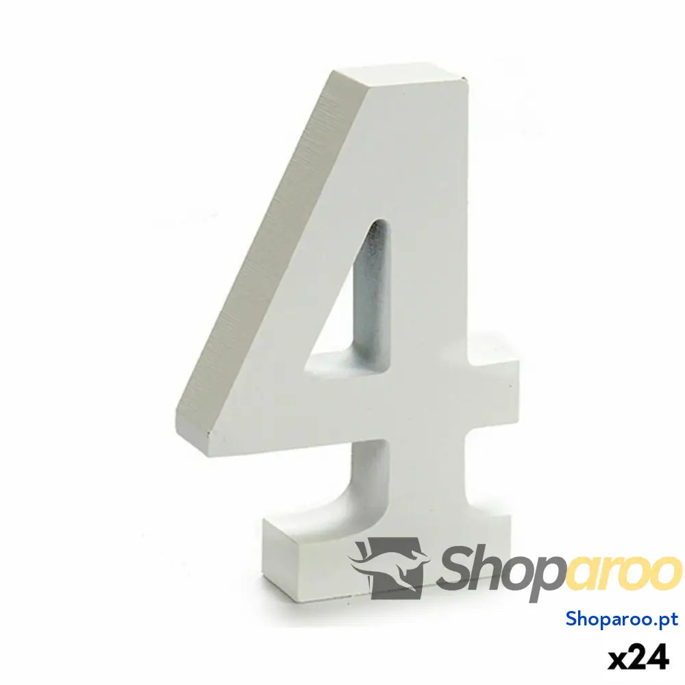 Número Pincello 4 Branco 2 x 16 14,5 cm (24 Unidades)
