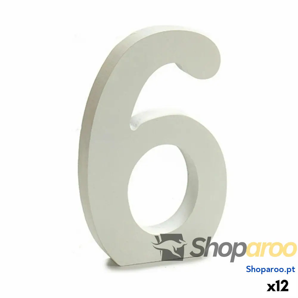 Número Pincello 6 Branco 1,8 x 21 17 cm (12 Unidades)