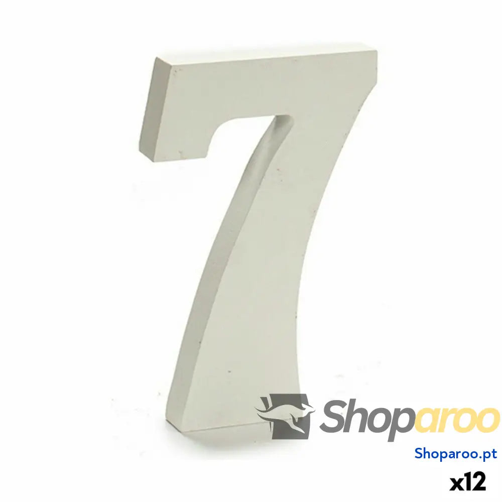 Número Pincello 7 Branco 1,8 x 21 17 cm (12 Unidades)