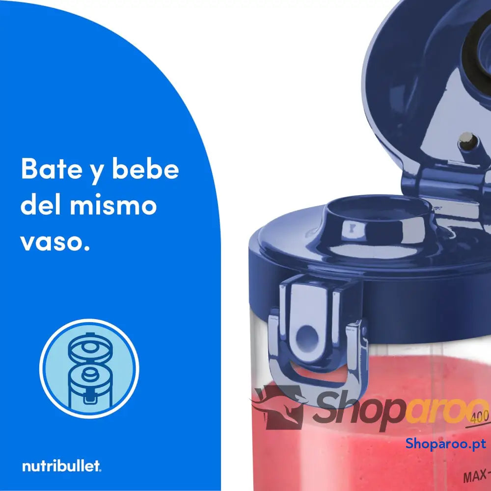 Liquidificadora pessoal portátil e leve elétrica multifuncional copos de 475 ml carregador USB C azul marinho NBP003NBL