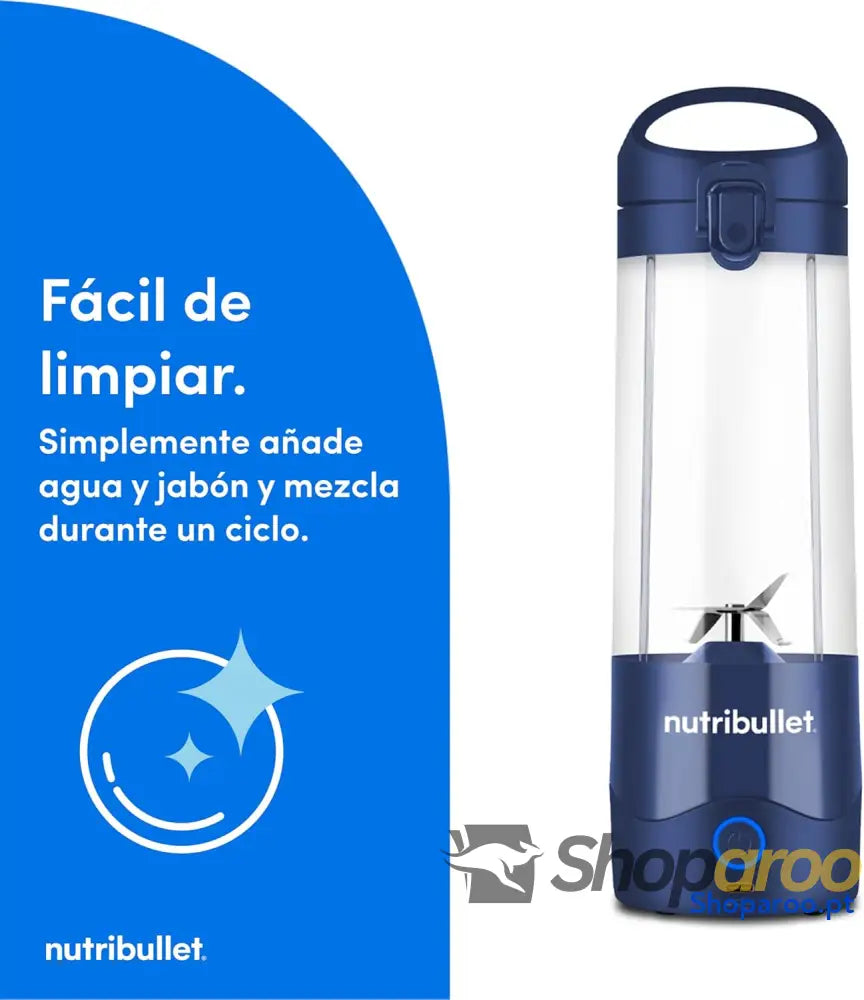 Liquidificadora pessoal portátil e leve elétrica multifuncional copos de 475 ml carregador USB C azul marinho NBP003NBL