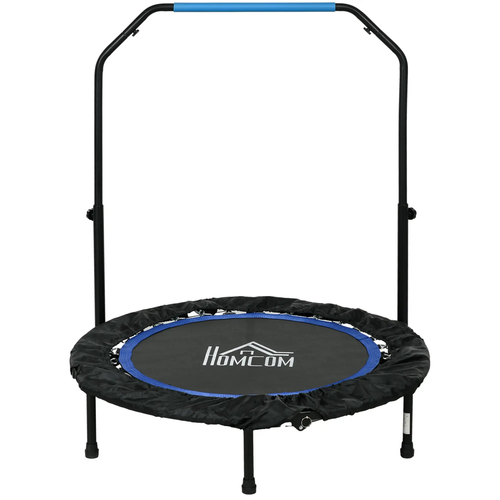 Trampolim Fitness Ø102 Trampolim Dobrável com Pega Ajustável em 4 Níveis Estrutura de Aço Azul