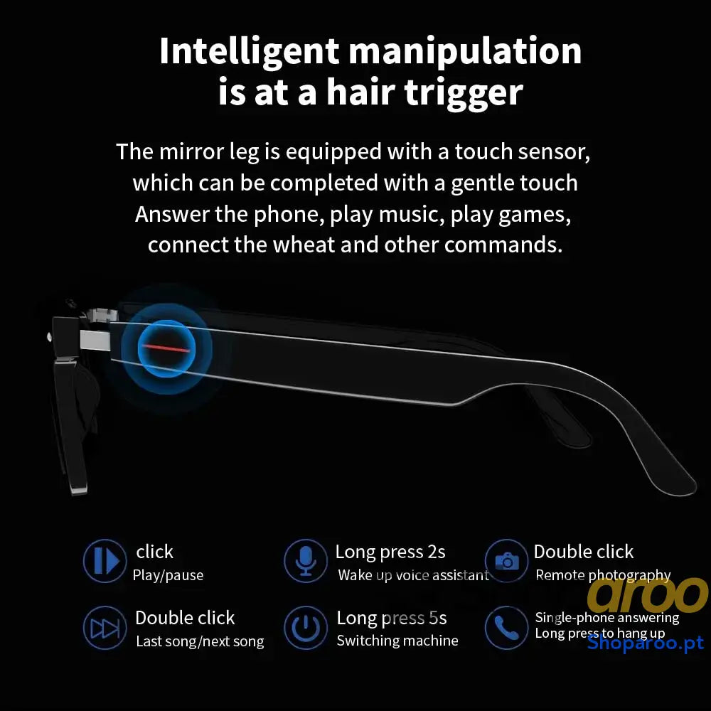 Óculos inteligentes SENBONO E13 com lentes polarizadas filtro de luz azul