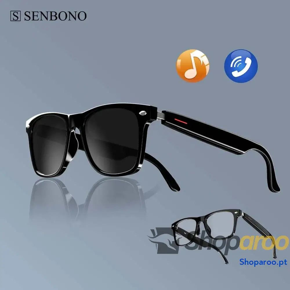 Óculos inteligentes SENBONO E13 com lentes polarizadas filtro de luz azul