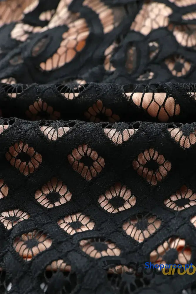 Off-Shoulder Long Sleeve Lace Dress
