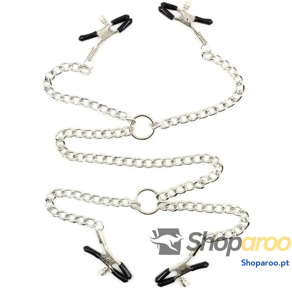 OHMAMA FETICHE - 4 Grampos DE BICO COM CORRENTES
