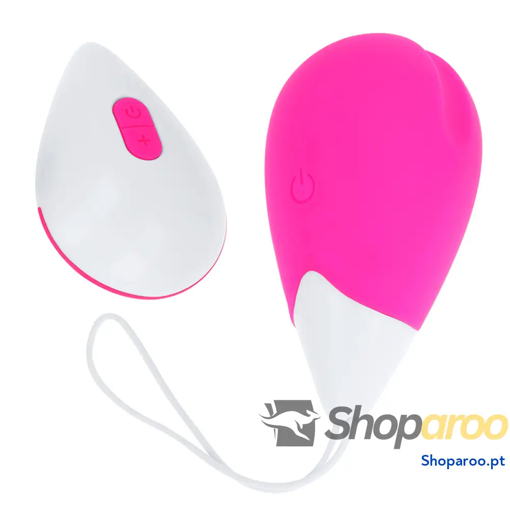OHMAMA - OVO VIBRANTE 10 MODOS ROSA E BRANCO
