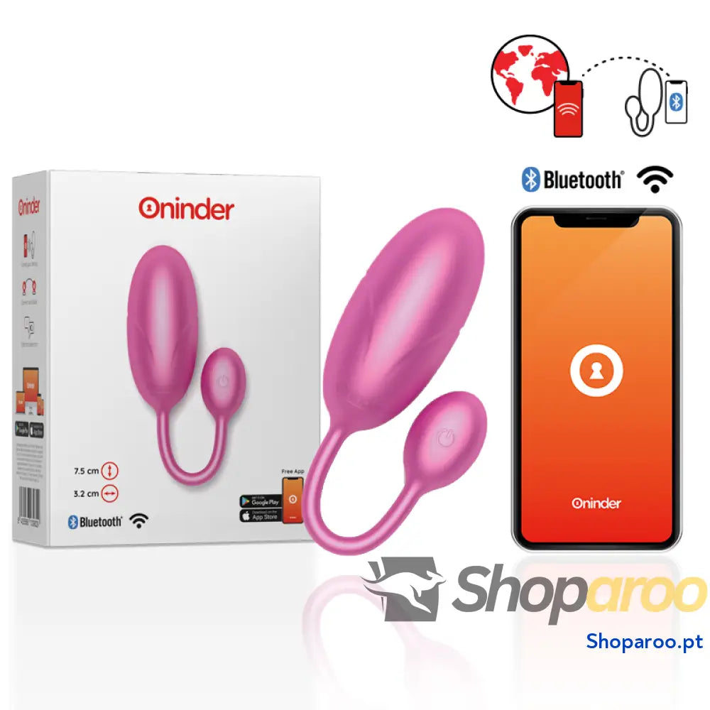 ONINDER - OVO VIBRANTE TÓQUIO ROSA 7,5 X 3,2 CM APLICATIVO GRATUITO