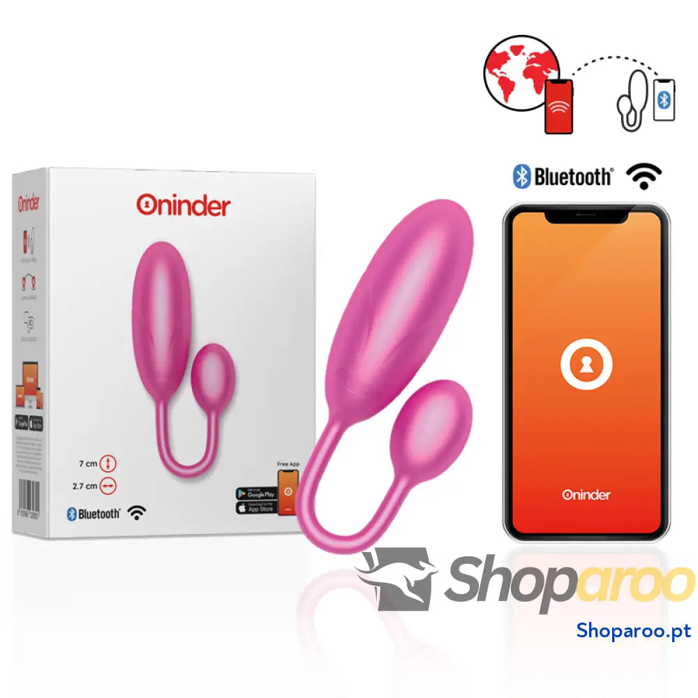 ONINDER - OVO VIBRATÓRIO DENVER ROSA 7 X 2,7 CM APLICATIVO GRATUITO