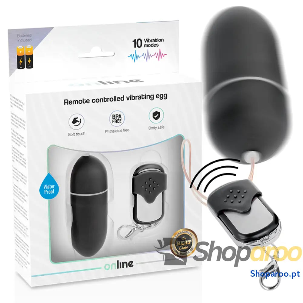 ONLINE - OVO VIBRANTE COM CONTROLE REMOTO L PRETO