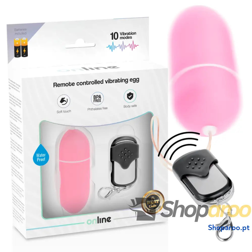 ONLINE - OVO VIBRANTE COM CONTROLE REMOTO L ROSA