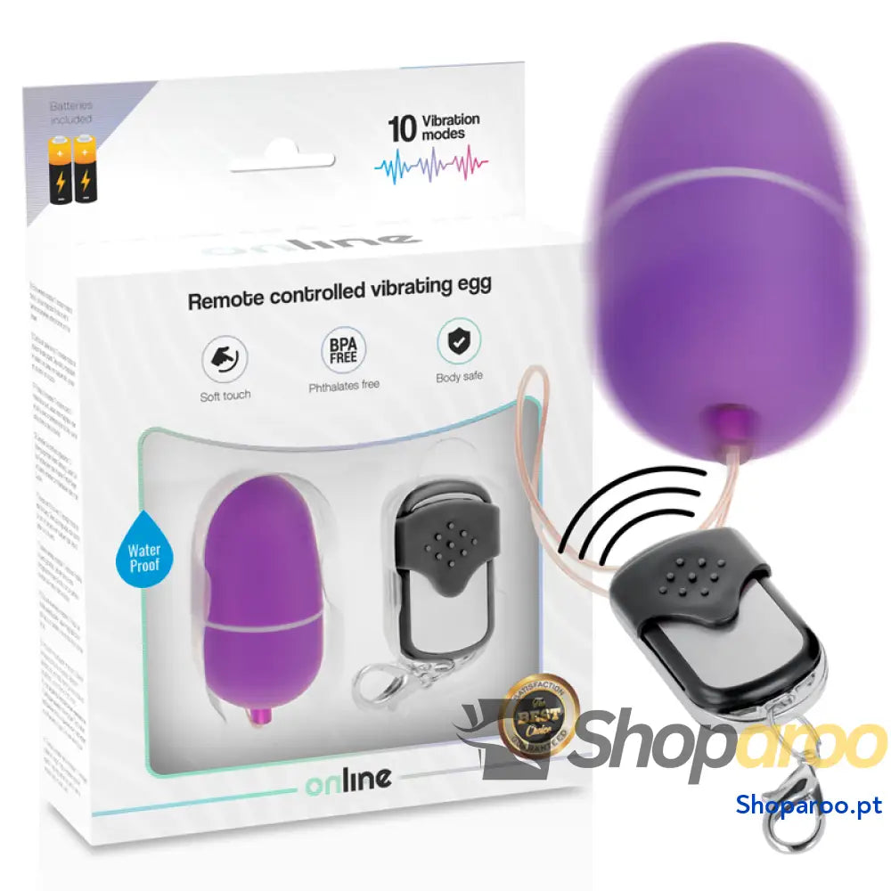 ONLINE - OVO VIBRANTE COM CONTROLE REMOTO M LILAC