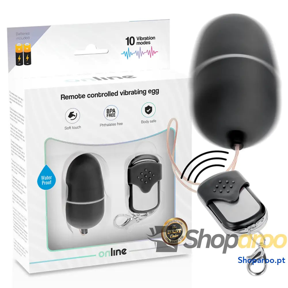 ONLINE - OVO VIBRANTE COM CONTROLE REMOTO M PRETO