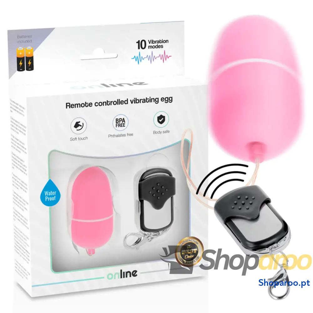ONLINE - OVO VIBRANTE COM CONTROLE REMOTO M ROSA