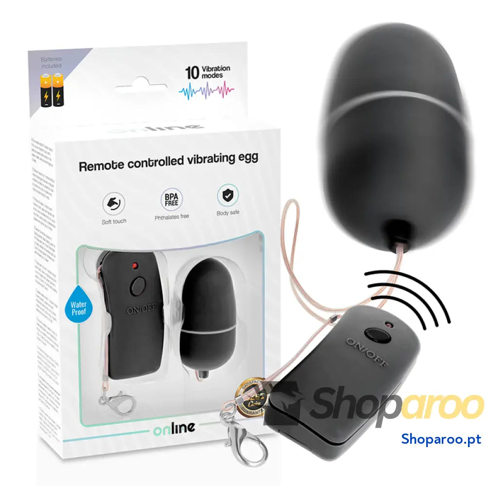 ONLINE - OVO VIBRANTE COM CONTROLE REMOTO PRETO