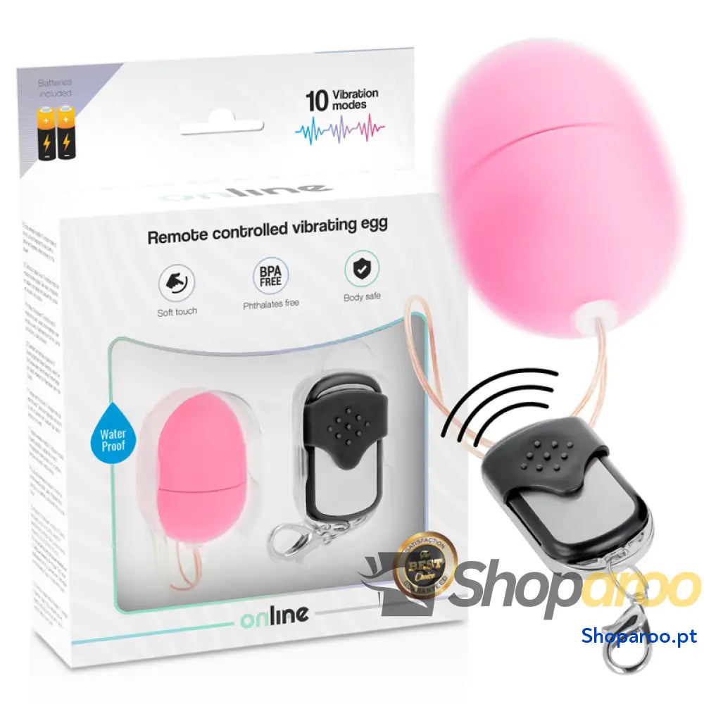 ONLINE - OVO VIBRANTE COM CONTROLE REMOTO S ROSA