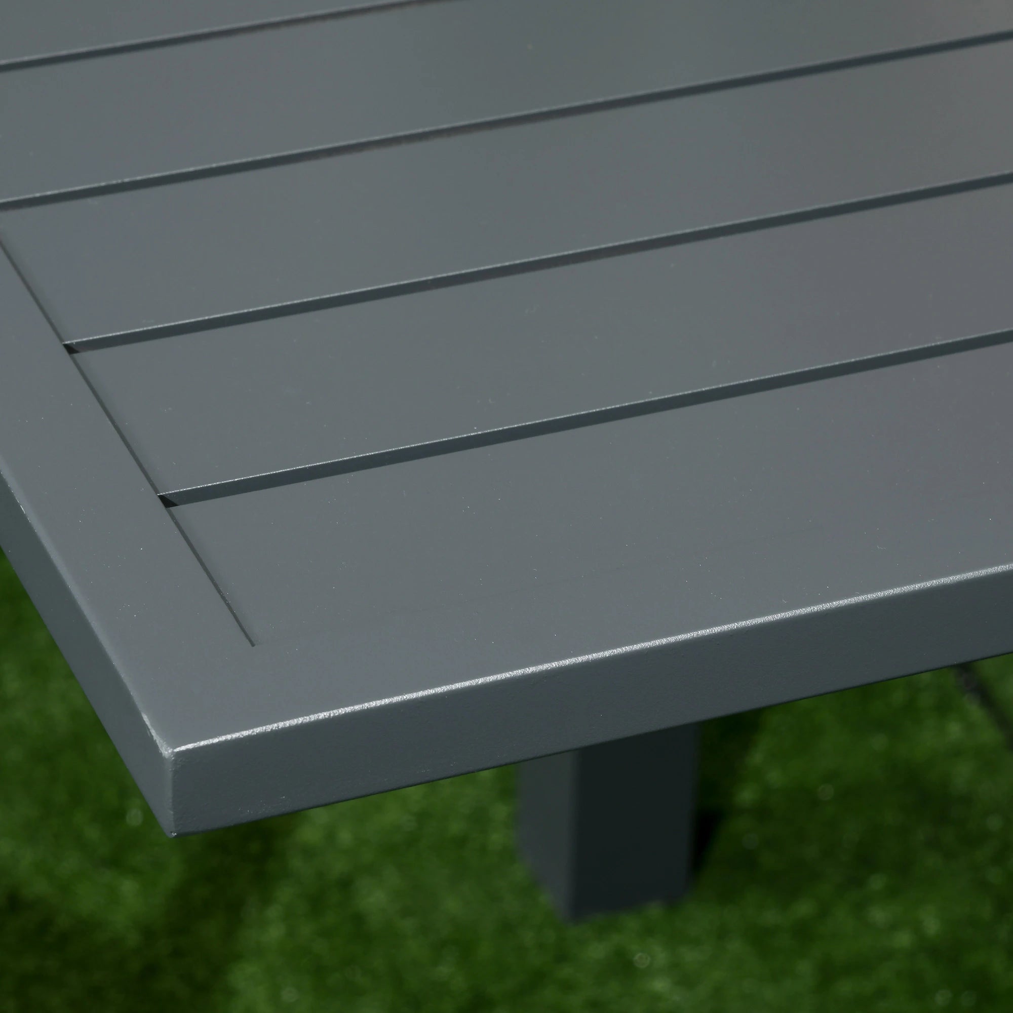 Conjunto de Jardim Refeição de 7 Peças com Mesa Extensível e 6 Cadeiras Empilháveis 90-180x89x74cm Cinza