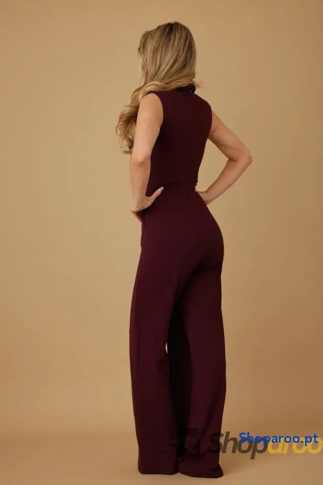 Open Flap With Metal Shank Button Jumpsuit