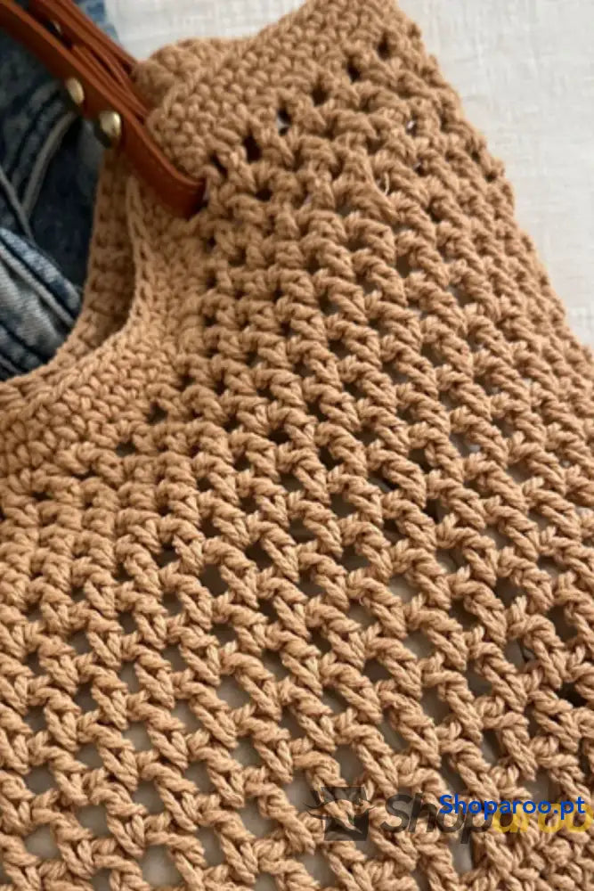 Openwork Woven Tote Bag
