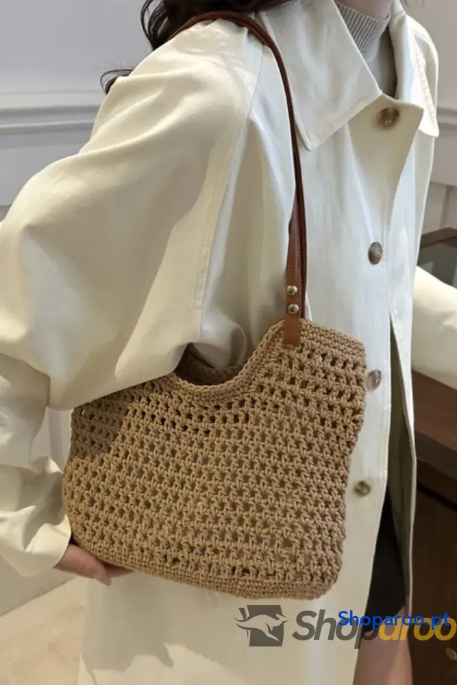 Openwork Woven Tote Bag