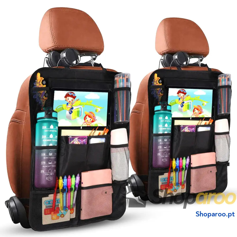 Organizador de assento carro protetores para com 10 bolsos organizador traseiro crianças tablet iPad 9,7’’ e 10,5’’