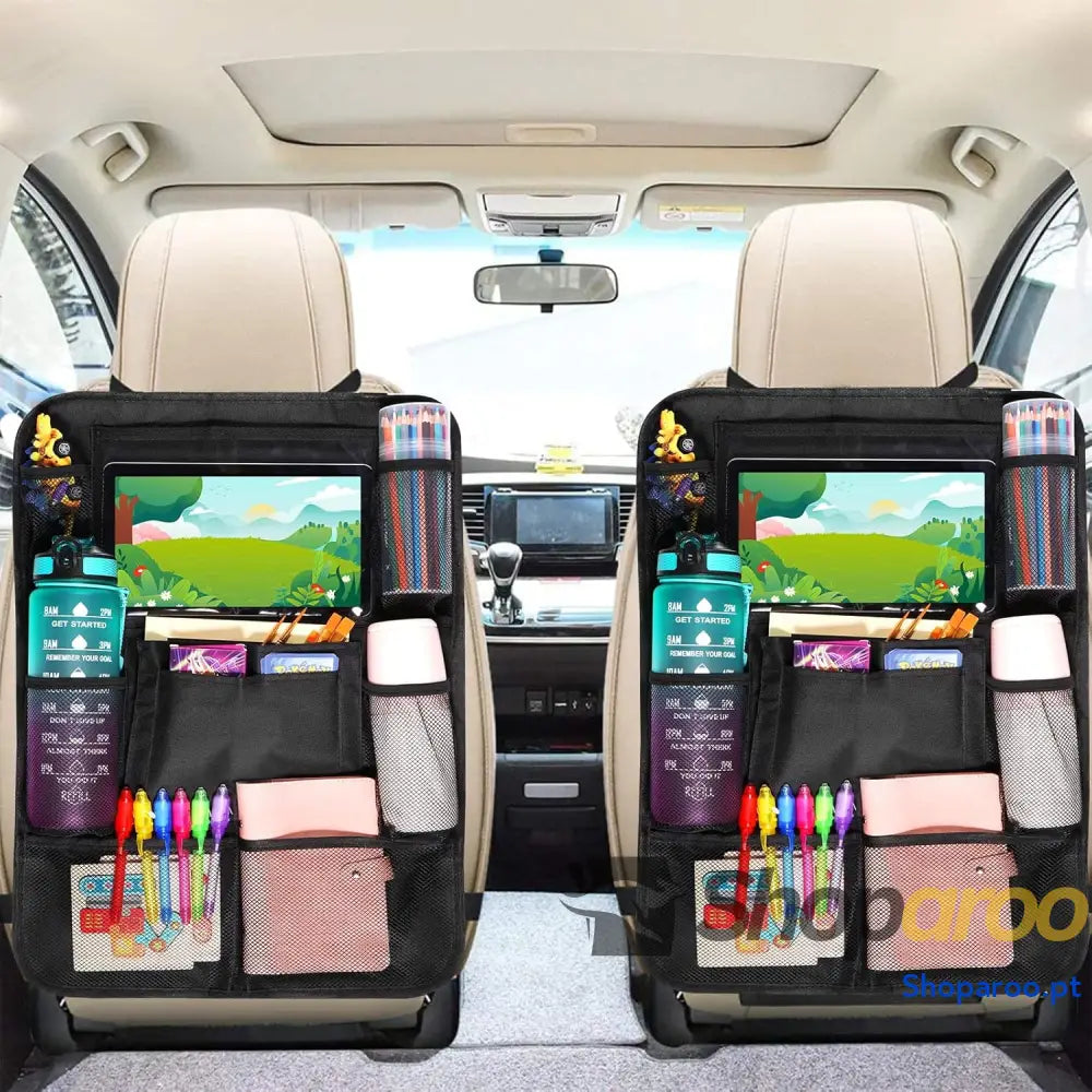 Organizador de assento carro protetores para com 10 bolsos organizador traseiro crianças tablet iPad 9,7’’ e 10,5’’