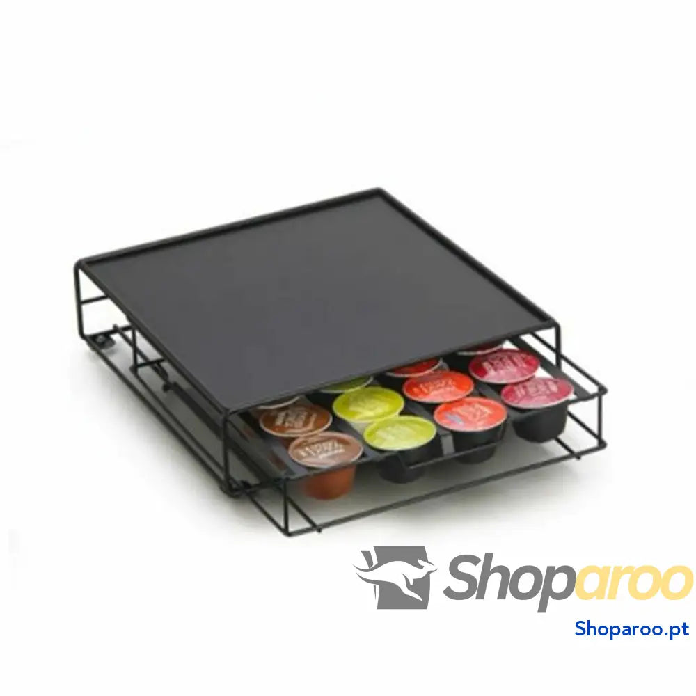 Organizador de Cápsulas Café DKD Home Decor 28,7 x 32 7 cm Preto Metal