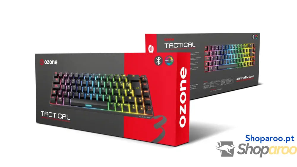 Ozone Gaming OZTACTICALSP Mini teclado tático para jogos mecânico sem numérico Bluetooth interruptores vermelhos Outemu