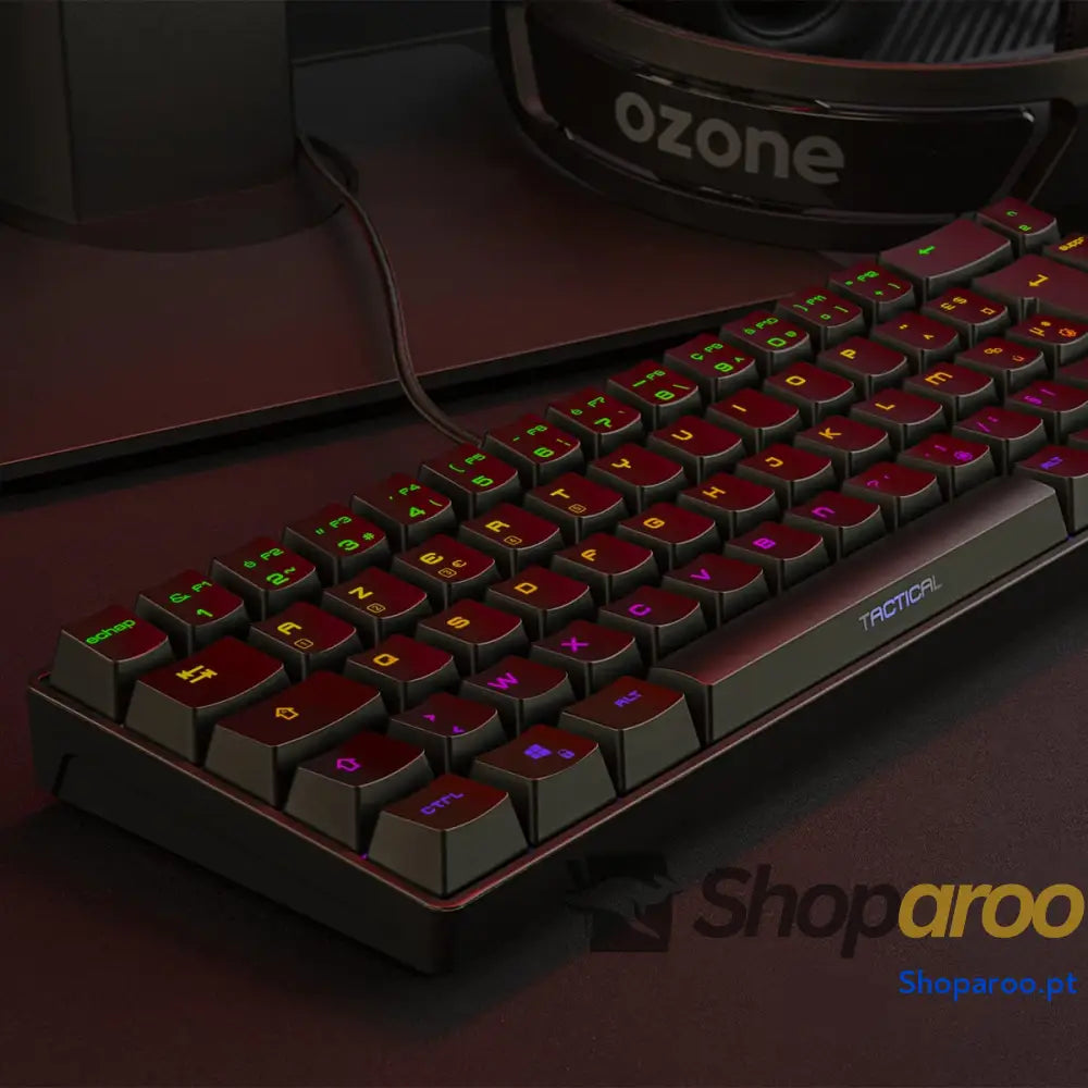 Ozone Gaming OZTACTICALSP Mini teclado tático para jogos mecânico sem numérico Bluetooth interruptores vermelhos Outemu