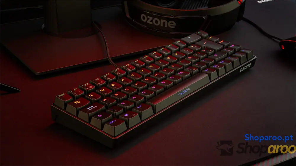 Ozone Gaming OZTACTICALSP Mini teclado tático para jogos mecânico sem numérico Bluetooth interruptores vermelhos Outemu