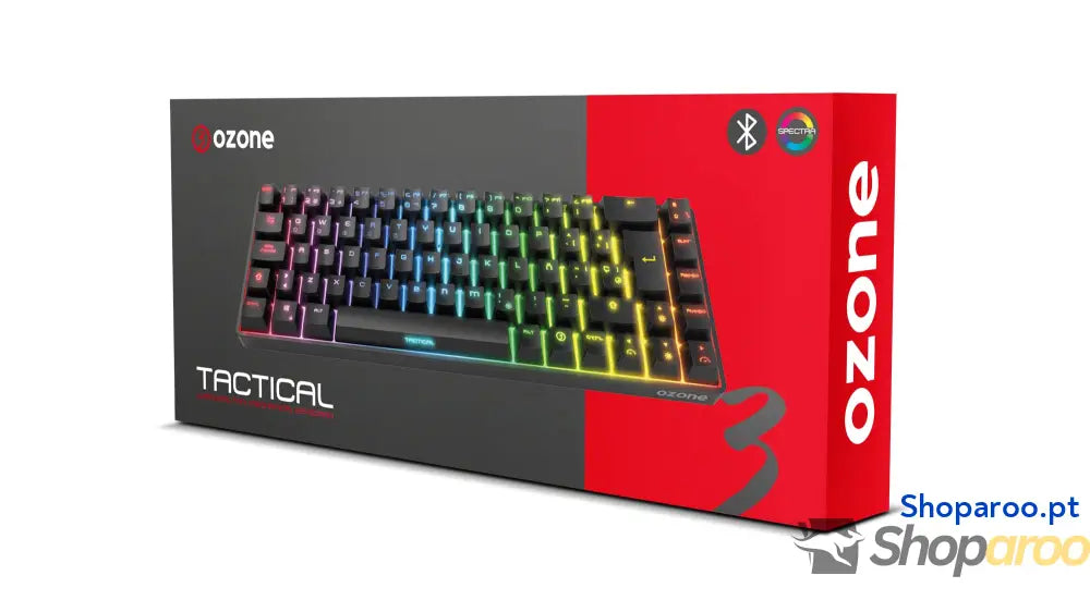 Ozone Gaming OZTACTICALSP Mini teclado tático para jogos mecânico sem numérico Bluetooth interruptores vermelhos Outemu