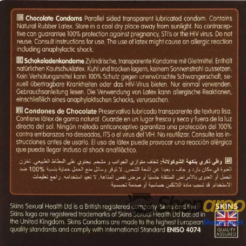 PACOTE COM 4 PRESERVATIVOS CHOCOLATE PREMIUM