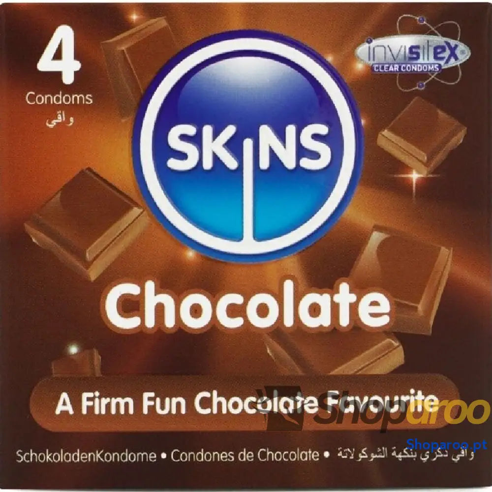 PACOTE COM 4 PRESERVATIVOS CHOCOLATE PREMIUM