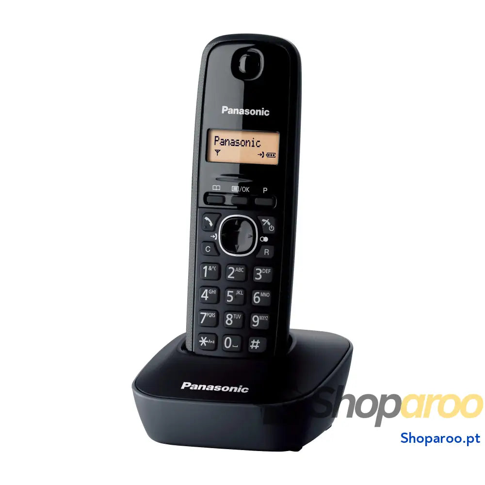 Panasonic KX TG1611SPH Telefone fixo sem fio DECT LCD identificador de chamadas agenda para 50 números tecla navegação