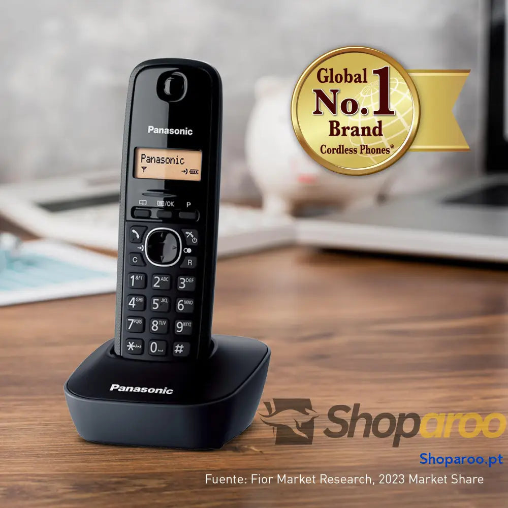 Panasonic KX TG1611SPH Telefone fixo sem fio DECT LCD identificador de chamadas agenda para 50 números tecla navegação