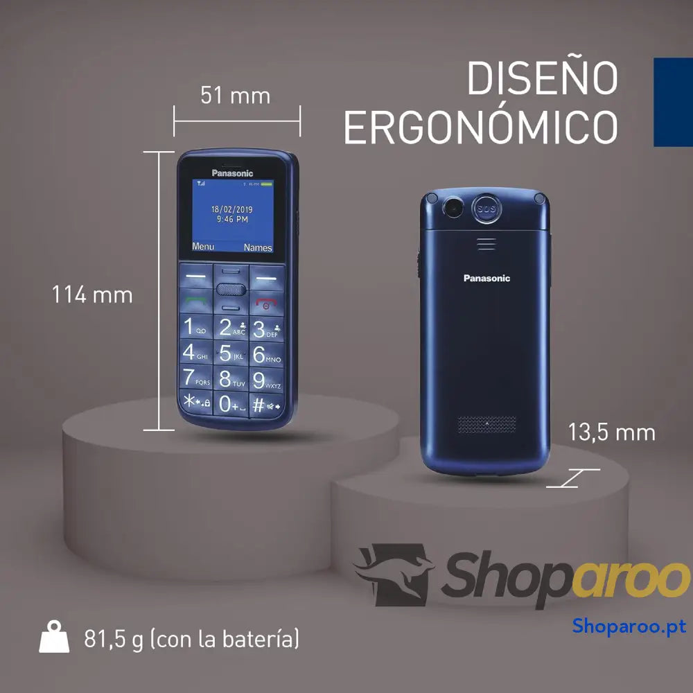 Panasonic KX TU110EXC Telemóvel para idosos 1,77 polegadas (160 x 128) ecrã e teclas grandes botão SOS resistente