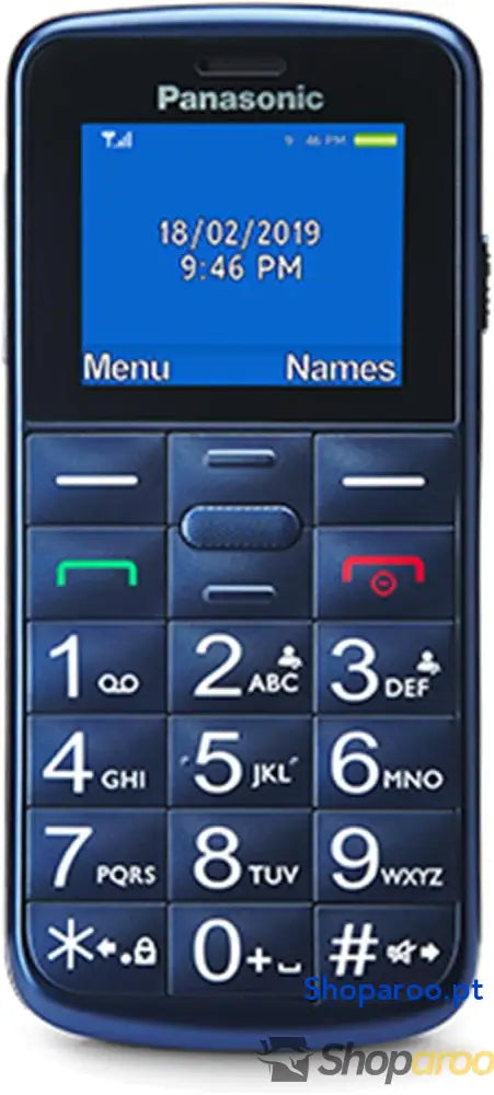 Panasonic KX TU110EXC Telemóvel para idosos 1,77 polegadas (160 x 128) ecrã e teclas grandes botão SOS resistente
